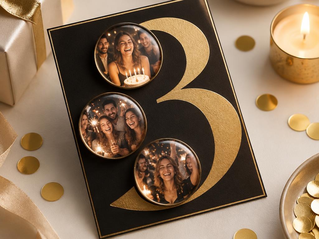 Carte 3 magnets — Anniversaire — visuel d'illustration